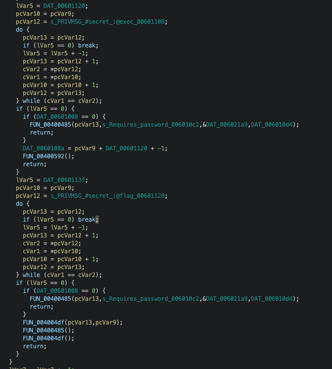 Screenshot of main_logic function as decompiled in Ghidra